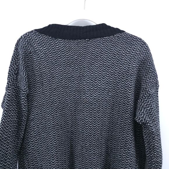 Merona Women Black/White Geometric Striped Open Front Black Hemline/CuffLine S - Picture 8 of 9